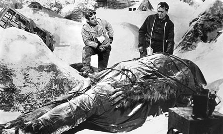 Robert Brown and Forrest Tucker in The Abominable Snowman